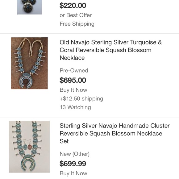 Vintage Navajo Reversible Squash Blossom Set - Picture 7 of 7